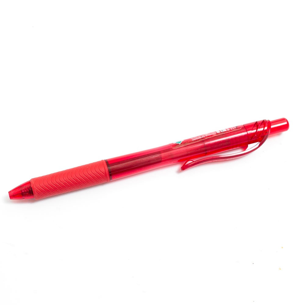 Pentel, Rollerball/Ballpoint, Art & School, EnerGel, X, Retractable, Pen, 0.5mm, 105717, Red